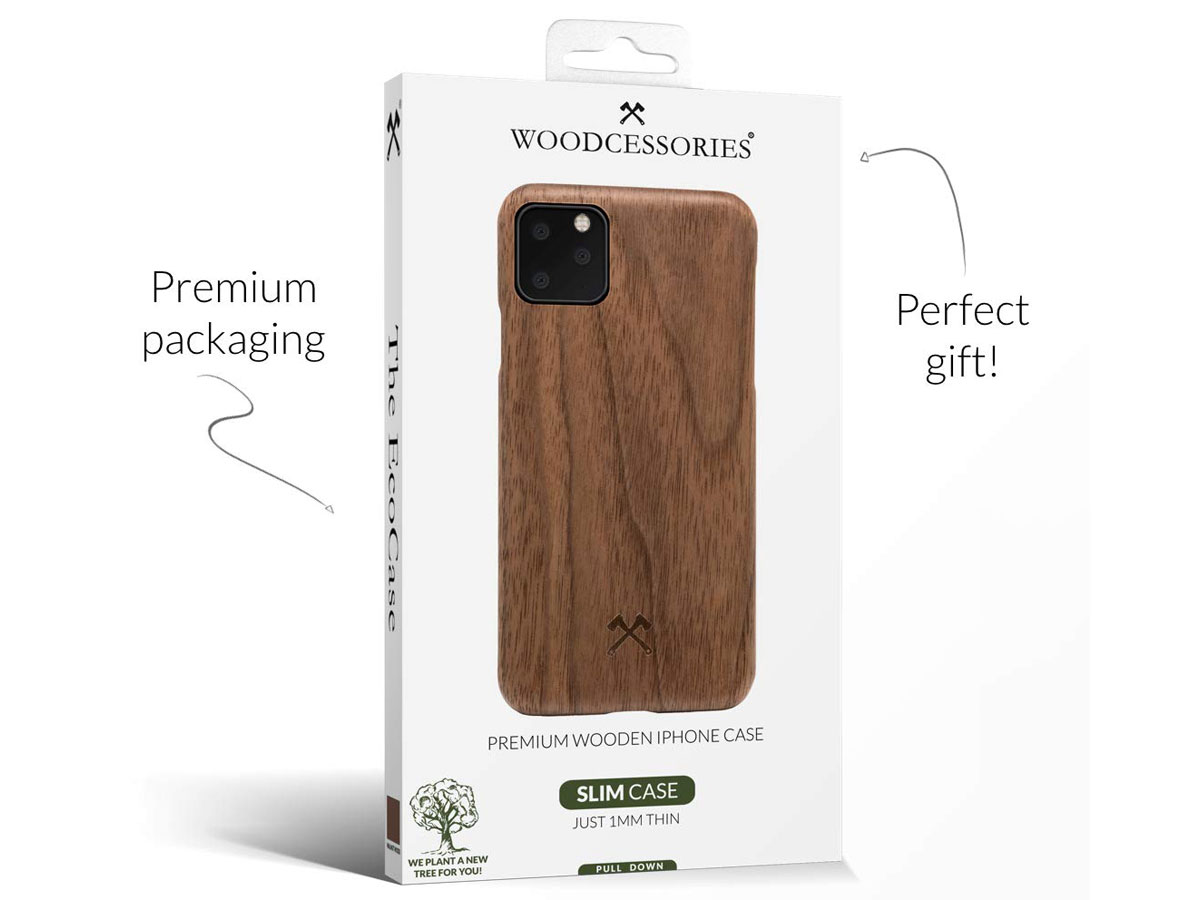 Woodcessories Slim Case Walnut - iPhone 11 Pro Max hoesje van Hout
