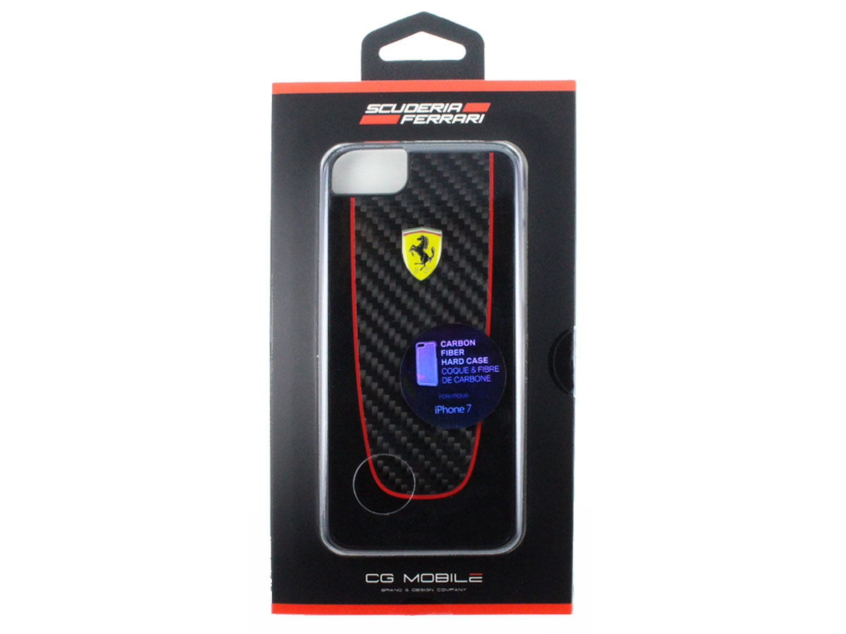 Ferrari Pit Stop Case Echt Carbon - iPhone SE / 8 / 7 hoesje