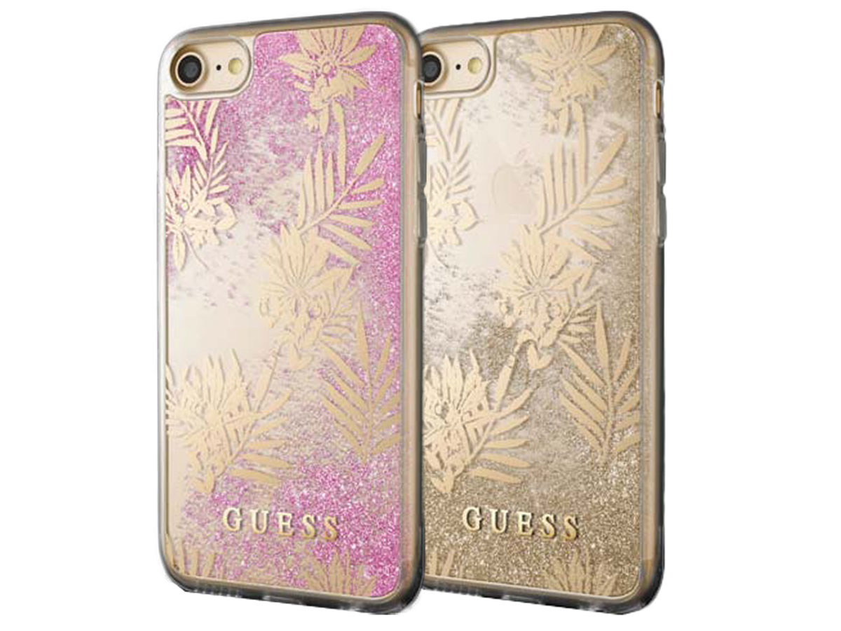 Guess Palm Spring Glitter Case - iPhone SE / 8 / 7 / 6(s) hoesje