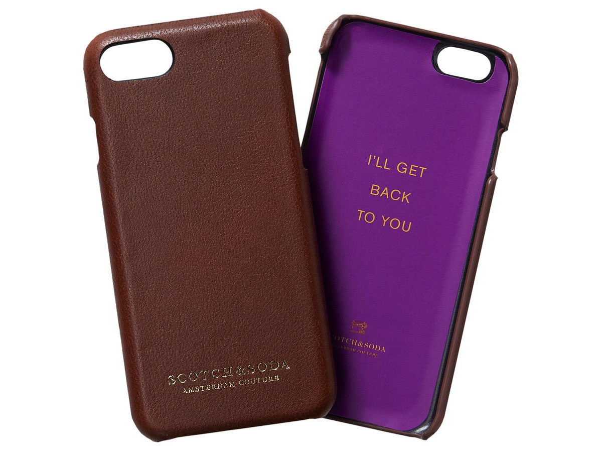 Scotch & Soda Leather Case Bruin - iPhone SE / 8 / 7 hoesje