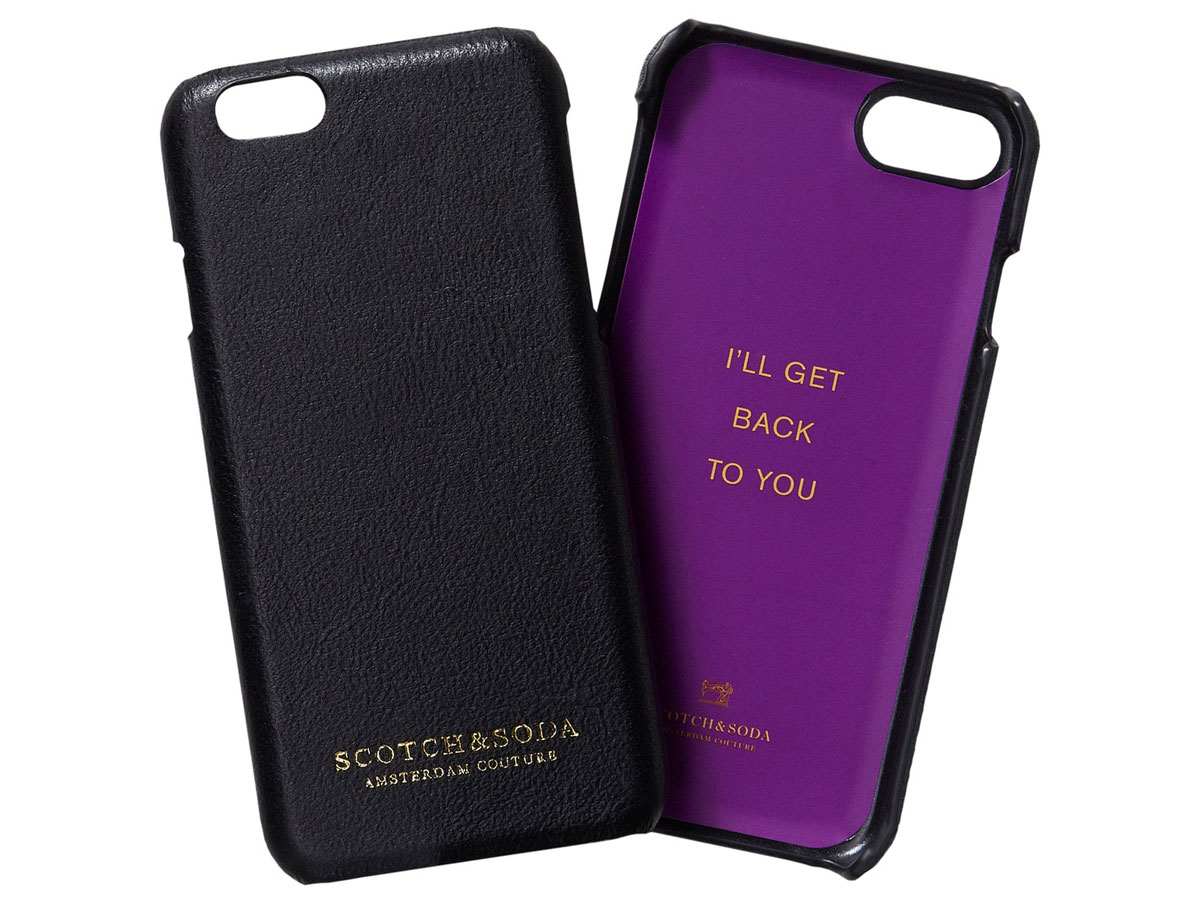Scotch & Soda Leather Case Zwart - iPhone SE / 8 / 7 hoesje