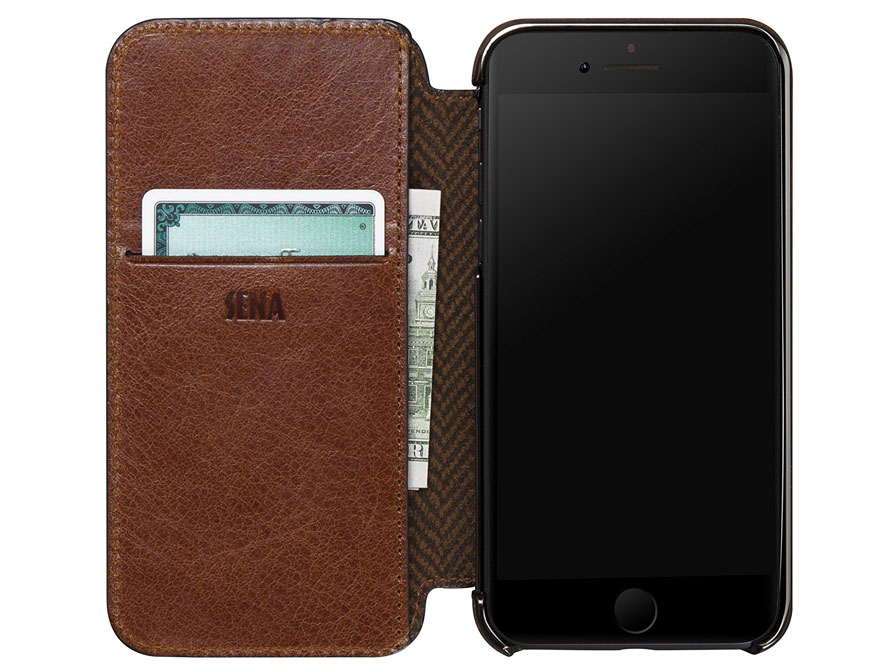 Sena Heritage Thin WalletBook - Leren iPhone SE / 8 / 7 hoesje