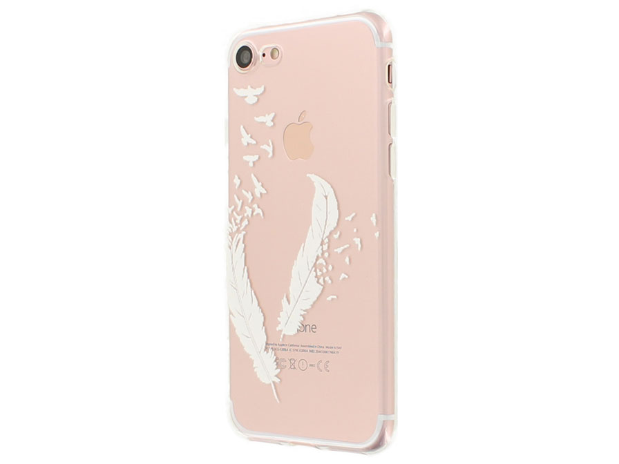 Crystal TPU Case Feathers - iPhone 7 hoesje