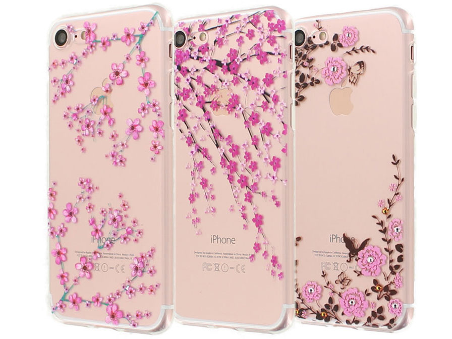 Blossom Series Crystal TPU Case - iPhone SE / 8 / 7 hoesje
