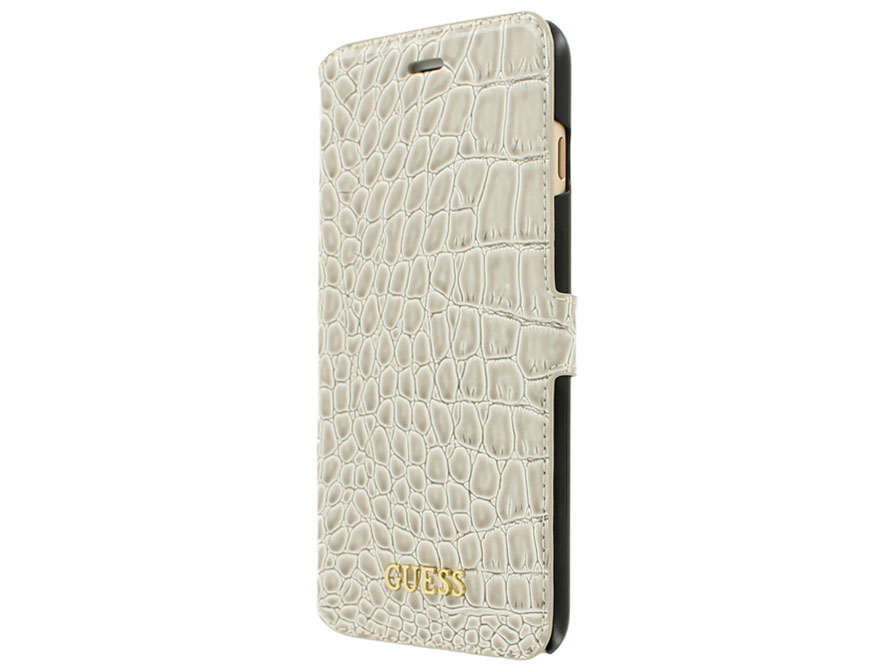 Guess Glossy Croco Bookcase - iPhone 8+/7+ hoesje