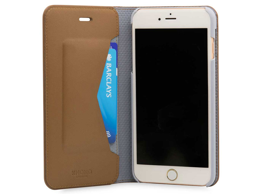 Knomo Premium Folio Case - Leren iPhone 8+/7+ Hoesje