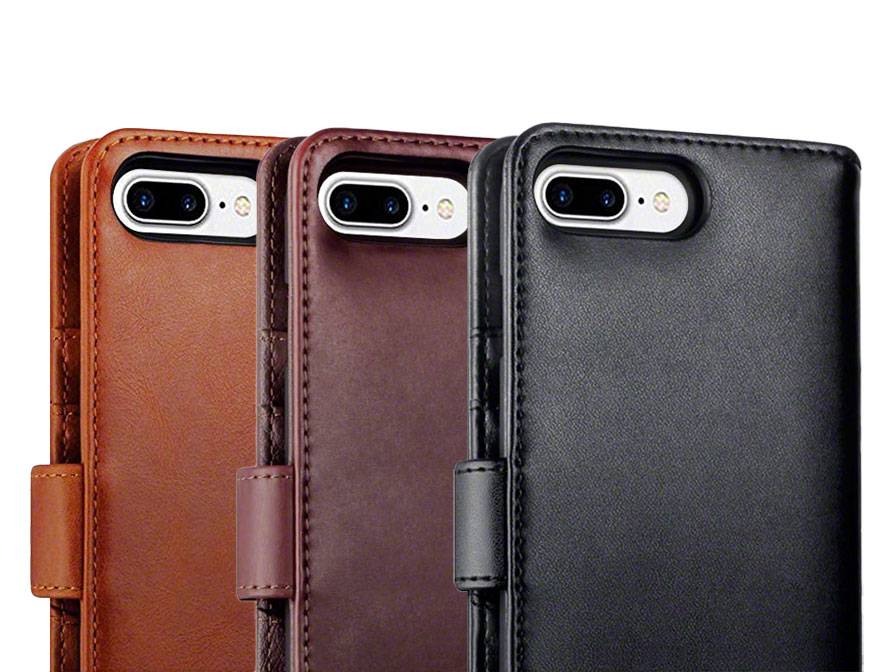 CaseBoutique Leather Bookcase - Leren iPhone 8+/7+ hoesje