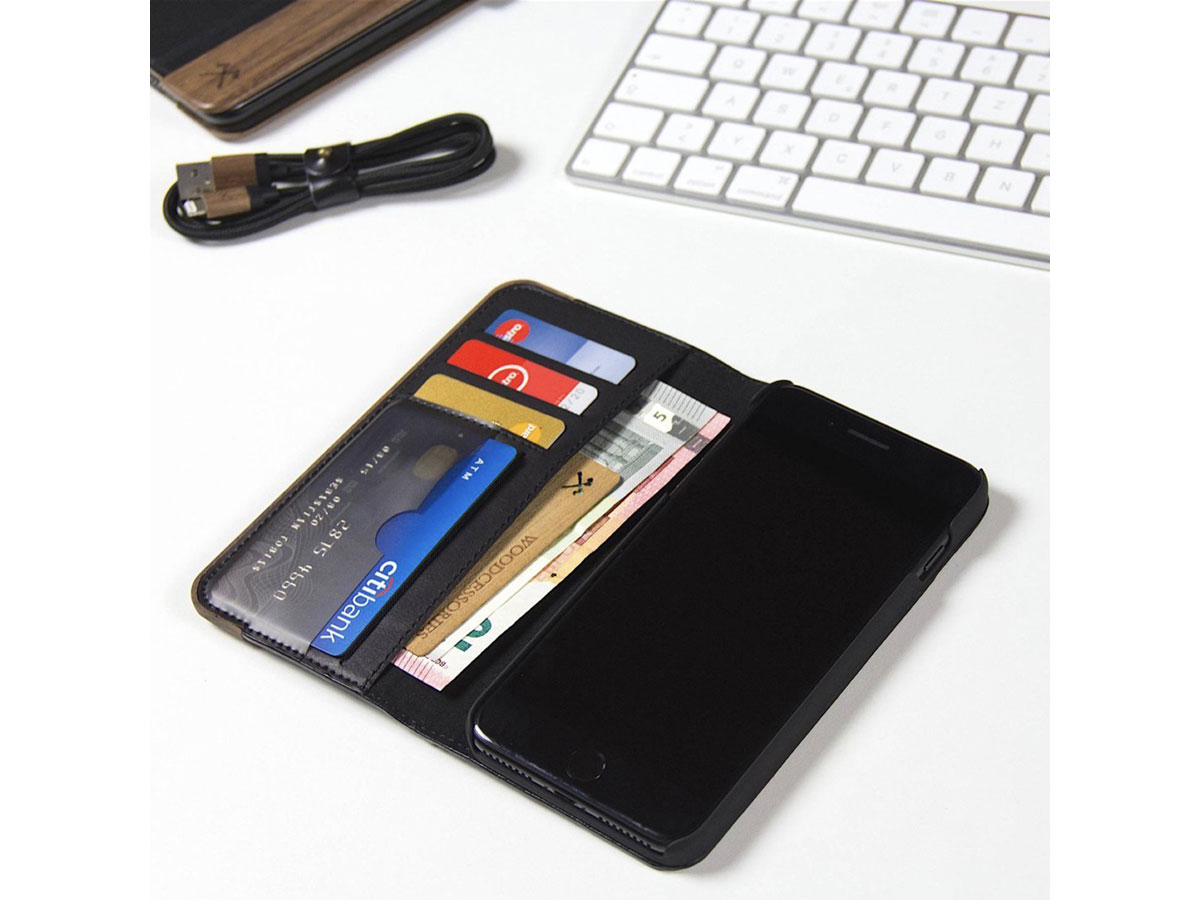 Woodcessories EcoWallet Hout Leer - iPhone 8+/7+ hoesje