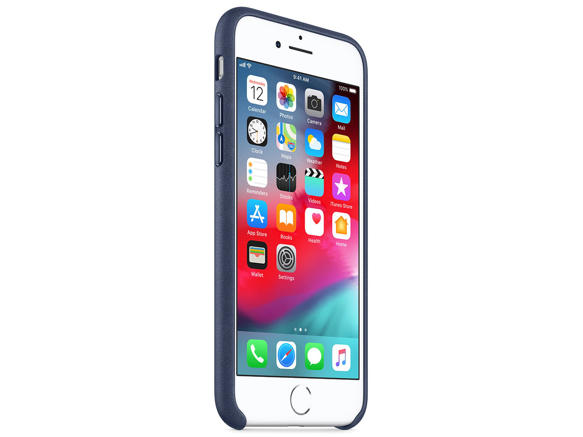 Apple Leren Case Donkerblauw - Origineel iPhone SE 2020 / 8 / 7 hoesje