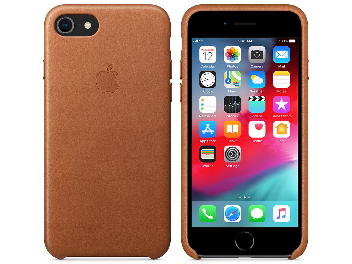 Apple Leren Case Bruin - Origineel iPhone SE 2020 / 8 / 7 hoesje