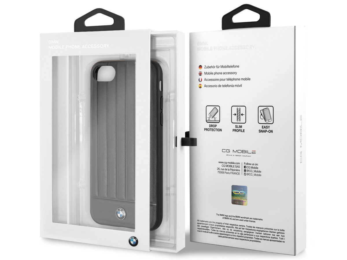 BMW Signature Leather Case Zwart Leer - iPhone SE 2020 / 8 / 7 / 6(s) hoesje