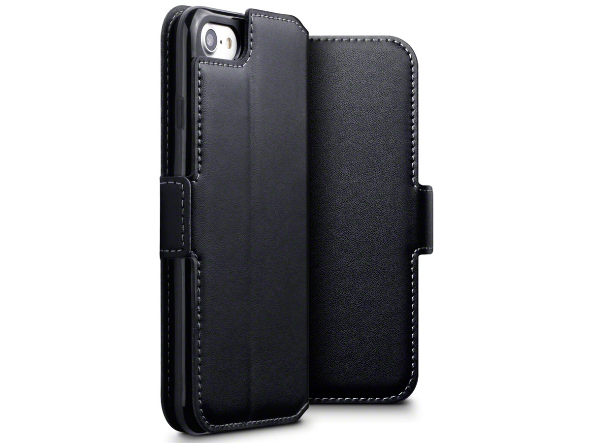 CaseBoutique Slim Book Zwart Leer - iPhone SE / 8 / 7 hoesje