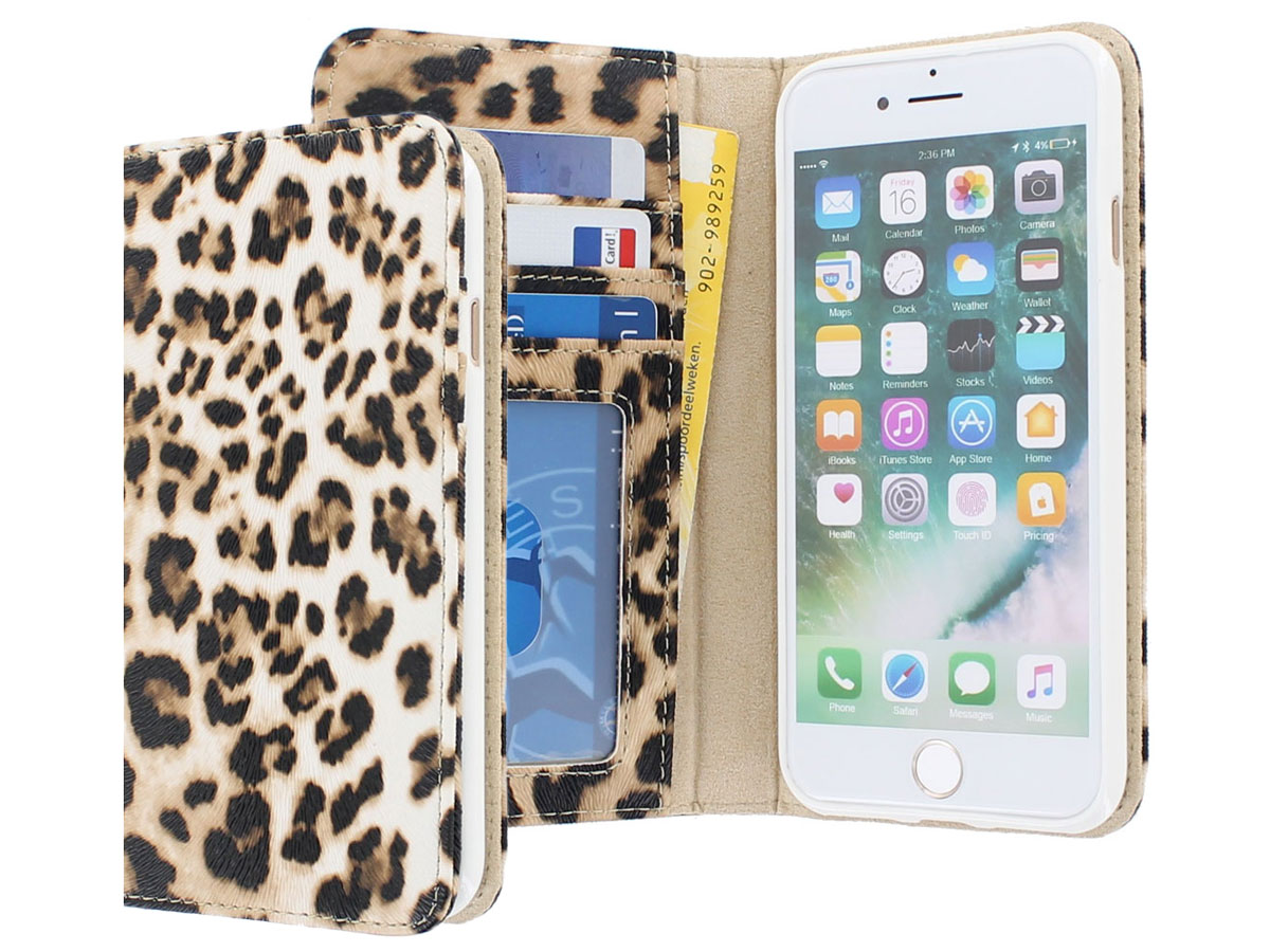 Leopard Bookcase - iPhone SE / 8 / 7 hoesje