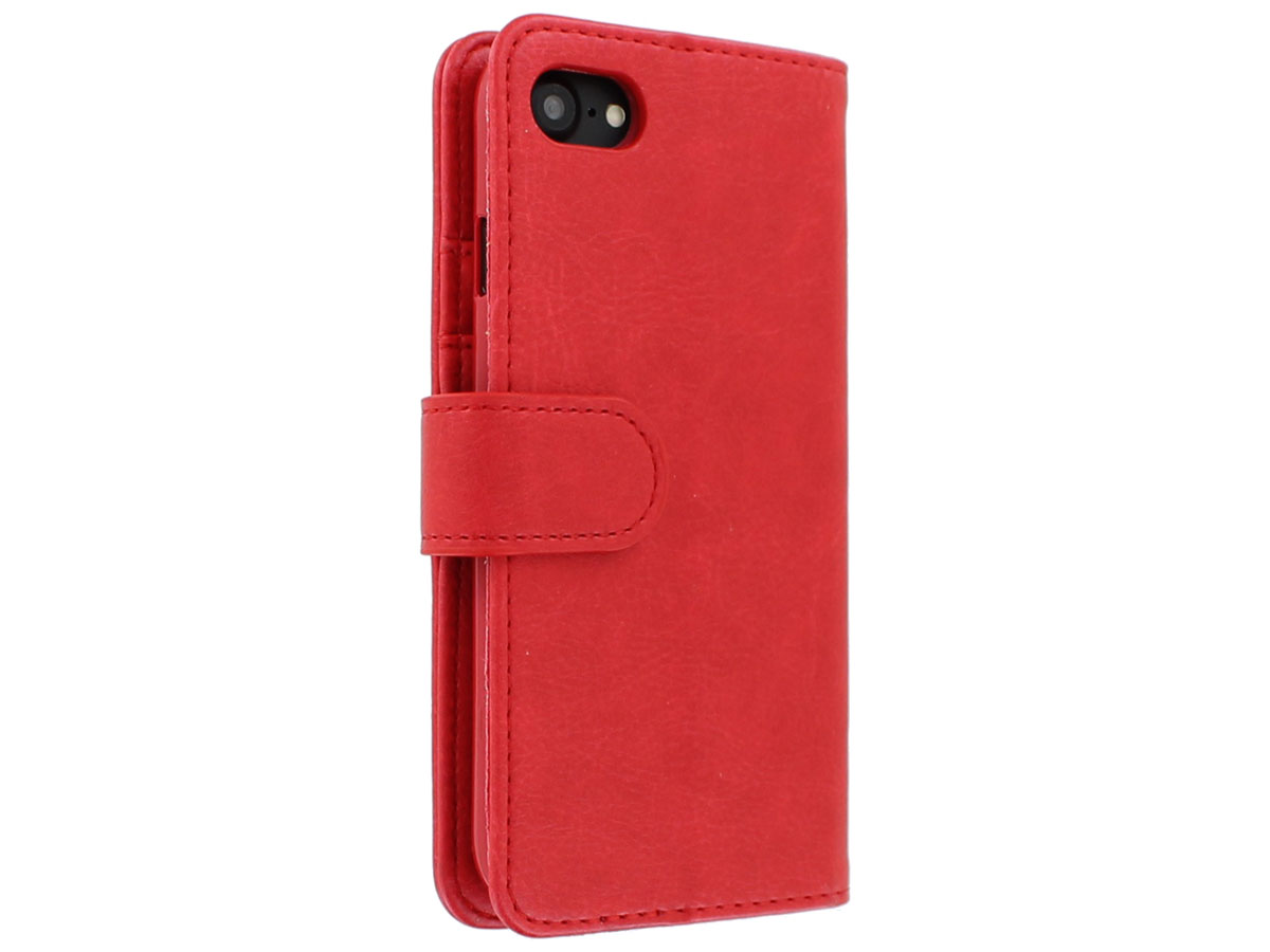 Zipper Wallet Case Rood - iPhone SE / 8 / 7 / 6(s) hoesje