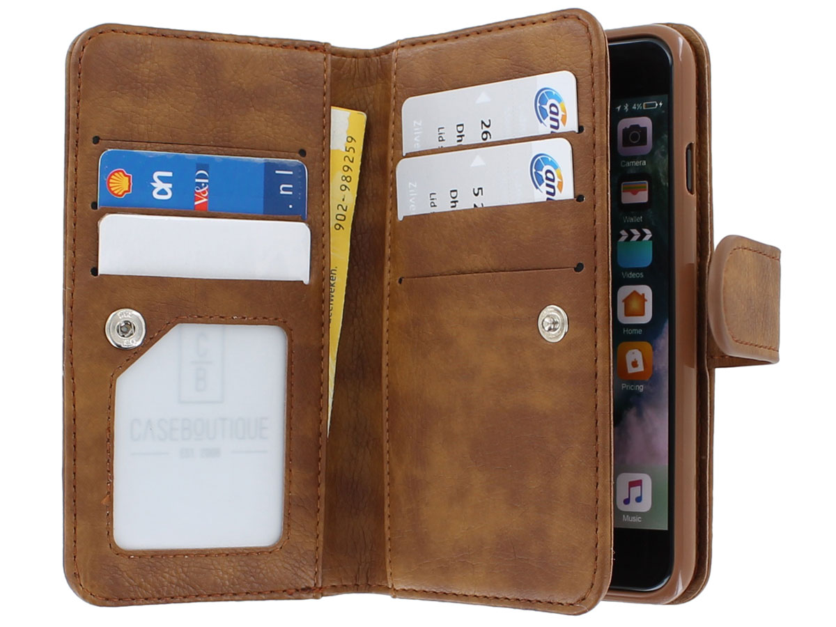 Full Wallet Book Case XL Bruin - iPhone SE / 8 / 7 hoesje 