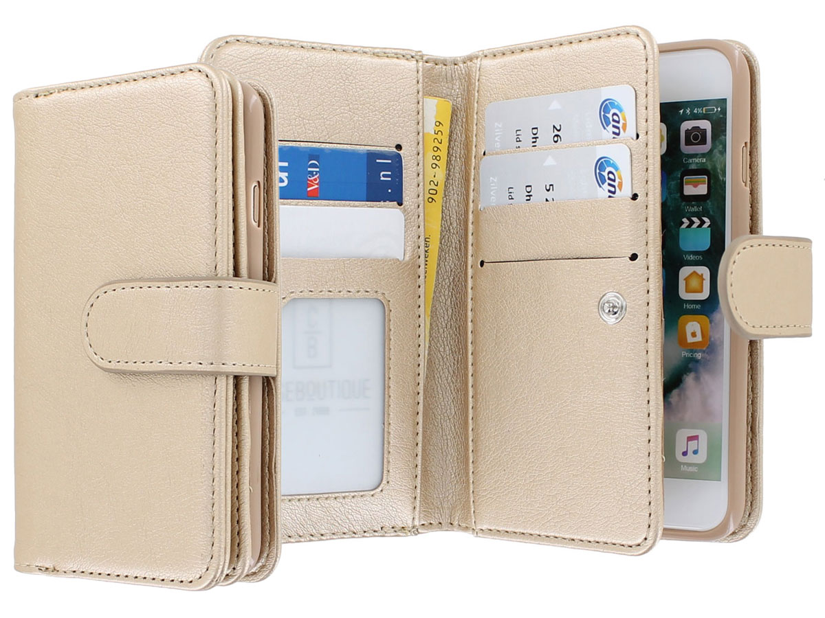 Full Wallet Book Case XL Goud - iPhone SE / 8 / 7 hoesje 