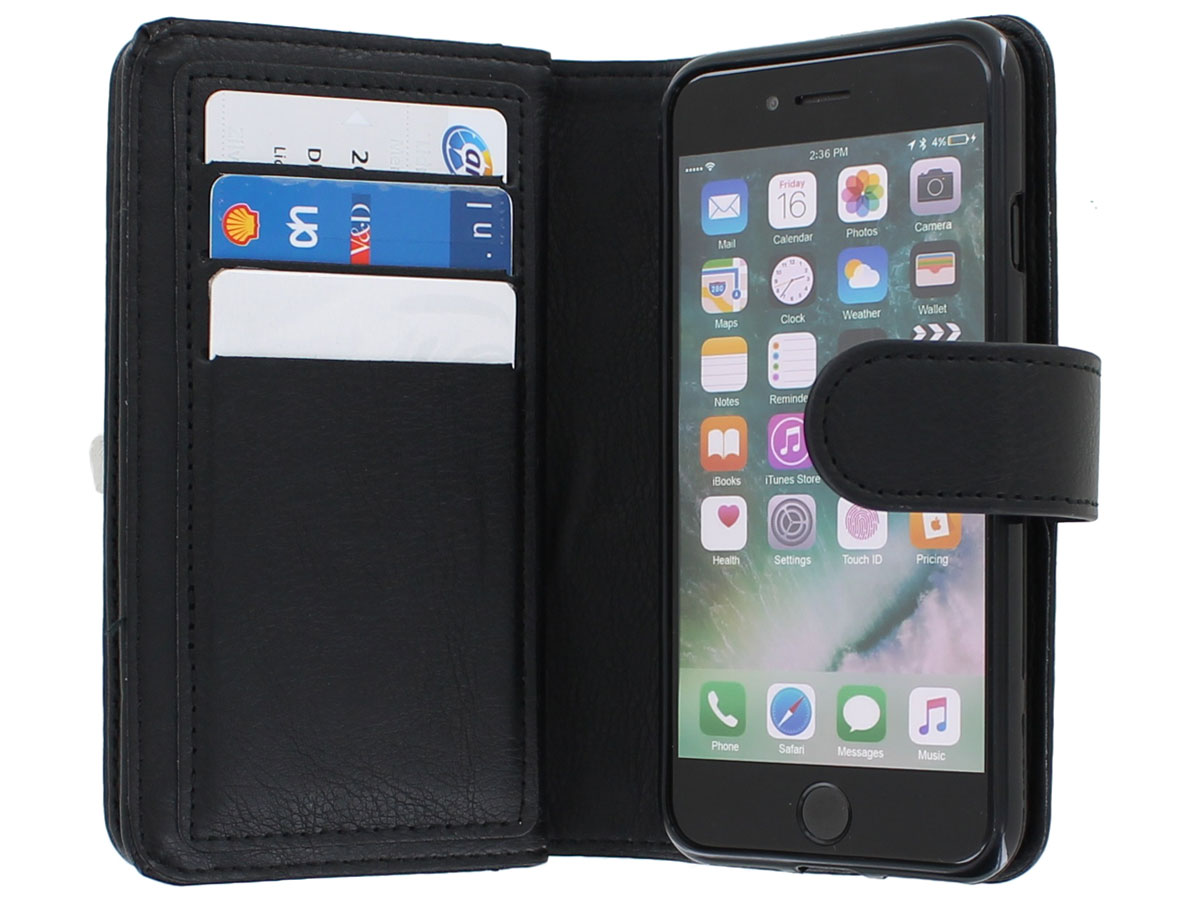 Full Wallet Book Case XL Zwart - iPhone SE / 8 / 7 hoesje 