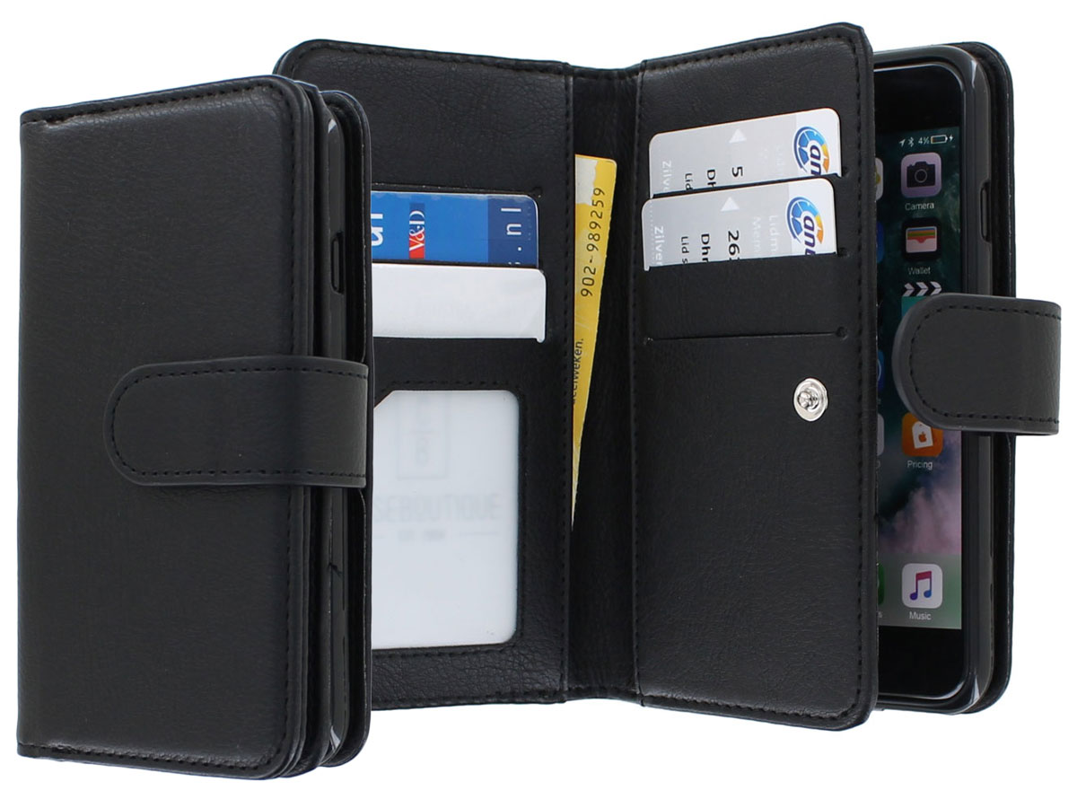 Full Wallet Book Case XL Zwart - iPhone SE / 8 / 7 hoesje 