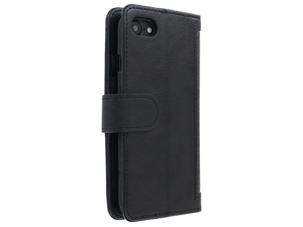 Glitsie Zip Case met Rits Zwart - iPhone SE / 8 / 7 hoesje