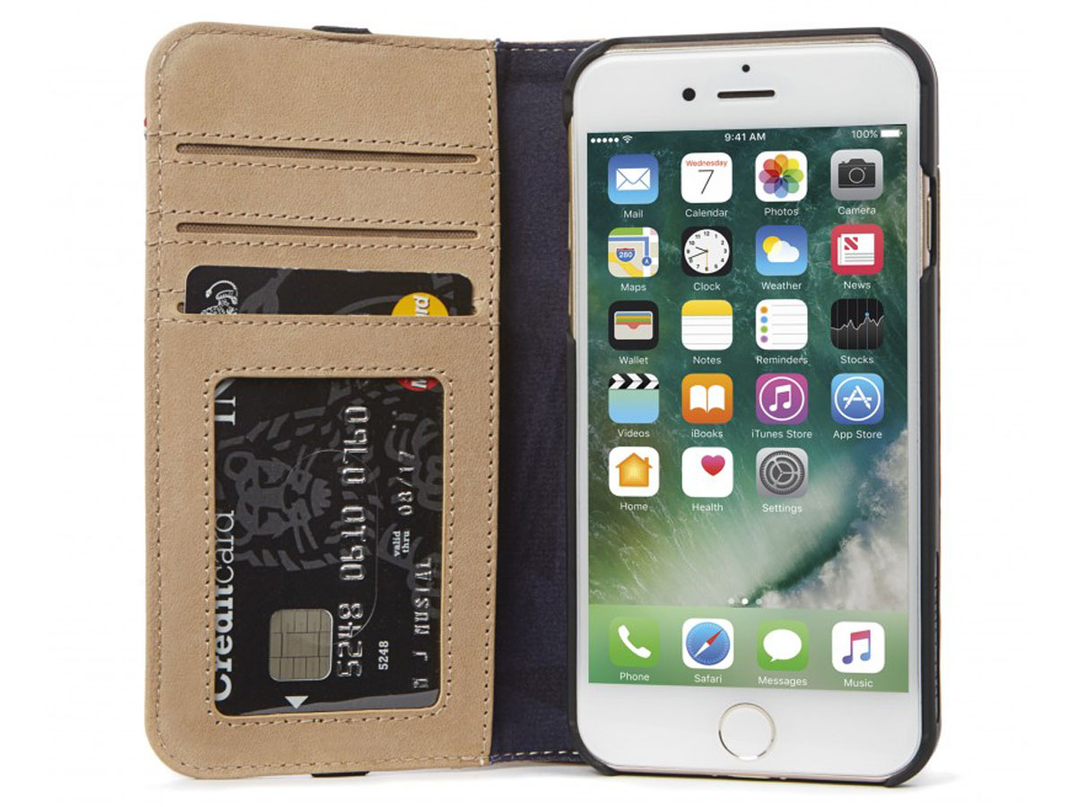 Decoded Leather Wallet Sahara - iPhone SE / 8 / 7 / 6(s) hoesje