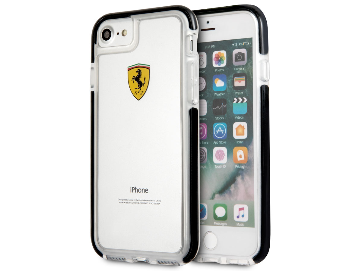 Ferrari Shockproof Case Zwart - iPhone SE / 8 / 7 hoesje