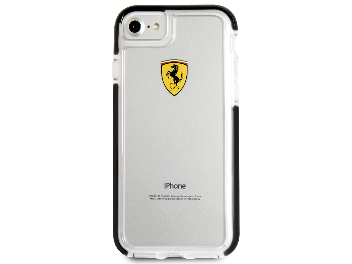 Ferrari Shockproof Case Zwart - iPhone SE / 8 / 7 hoesje