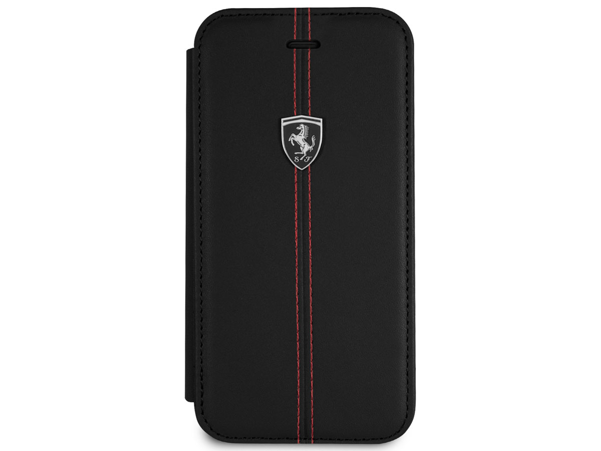 Ferrari Heritage Stitch Book Zwart Leer - iPhone SE / 8 / 7 / 6(s) hoesje
