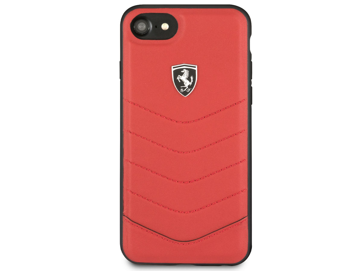 Ferrari Heritage TPU Leather Case Rood - iPhone SE / 8 / 7 / 6(s) hoesje