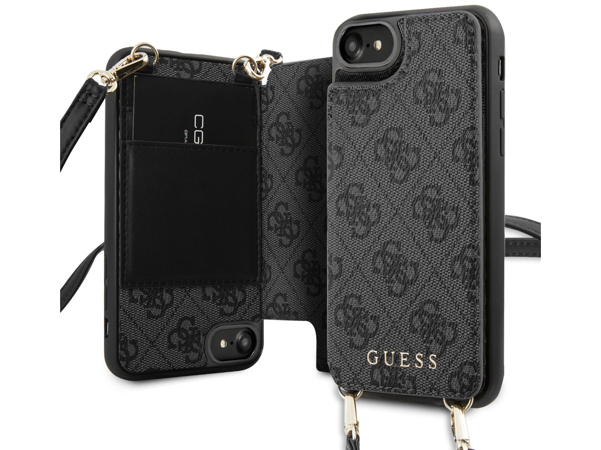 Guess 4G Crossbody Case Grijs - iPhone SE / 8 / 7 / 6(s) hoesje