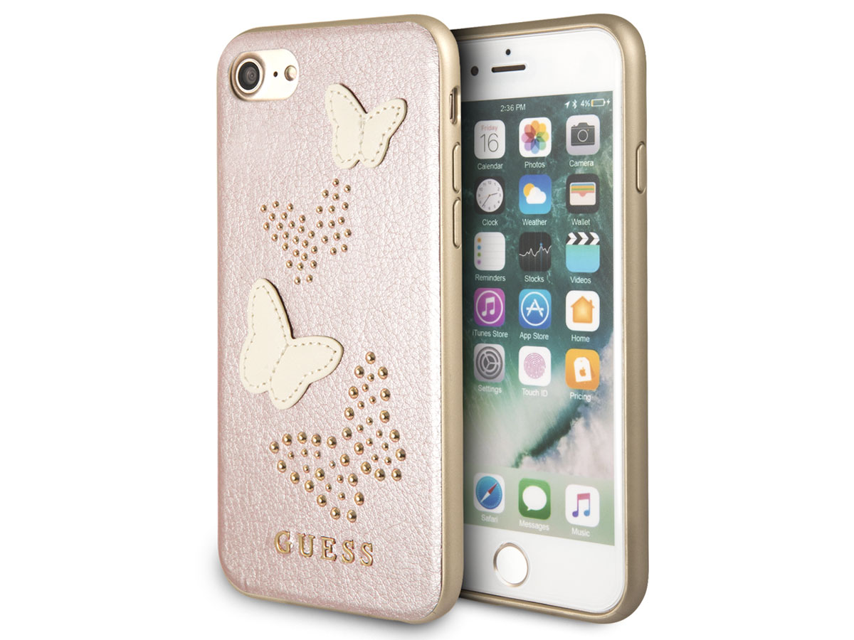 Guess Butterfly Studs Case Rosé - iPhone SE / 8 / 7 / 6(s) hoesje