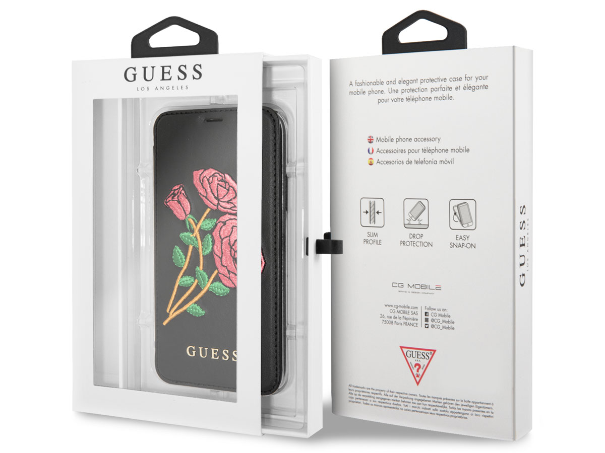 Guess Embroidered Rose Bookcase - iPhone SE / 8 / 7 / 6(s) hoesje