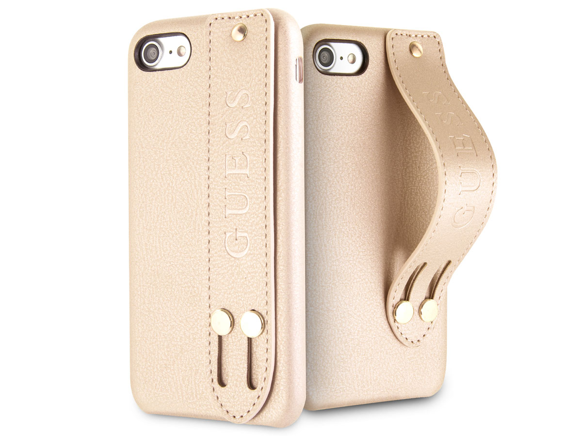 Guess Iridescent Strap Case Goud - iPhone SE / 8 / 7 / 6(s) hoesje