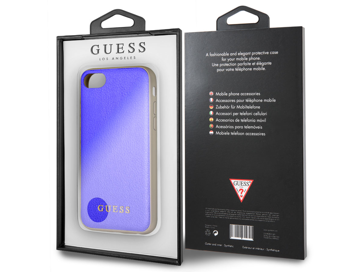 Guess Iridescent Case Blauw - iPhone SE / 8 / 7 / 6(s) hoesje