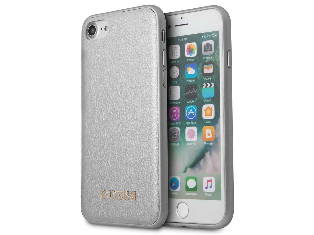 Guess Iridescent Case Zilver - iPhone SE / 8 / 7 / 6(s) hoesje