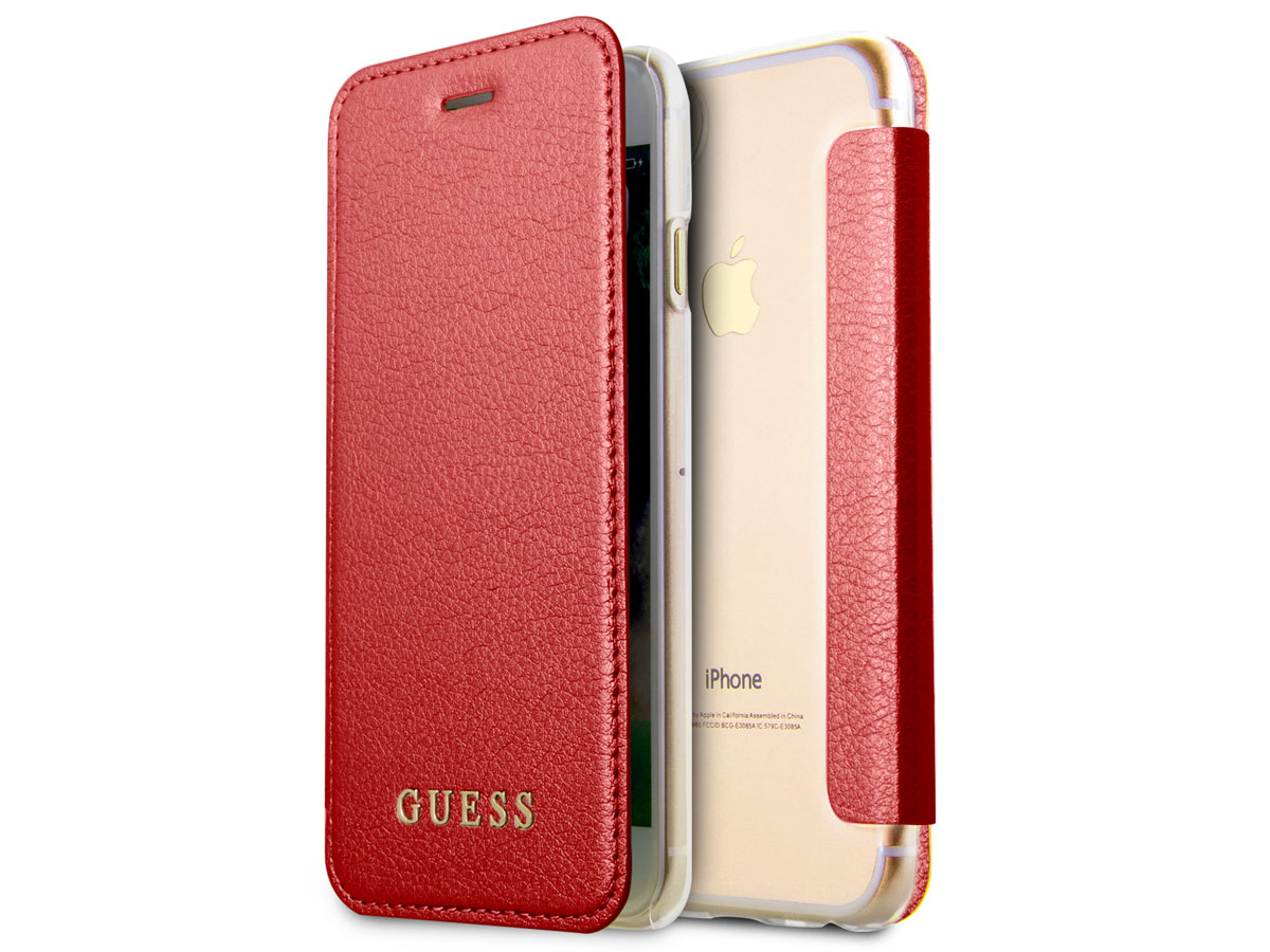 Guess Iridescent Bookcase Rood - iPhone SE / 8 / 7 / 6(s) hoesje