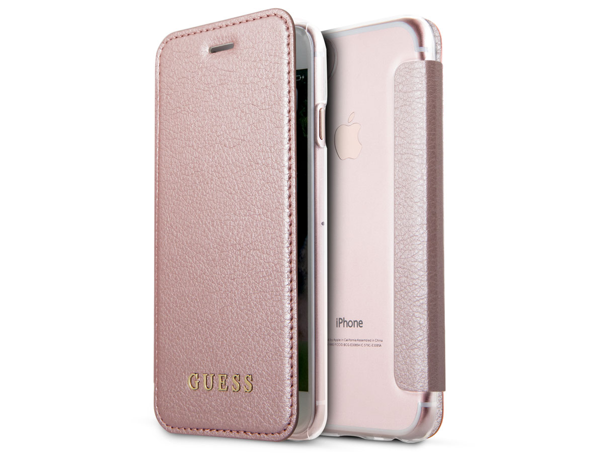 Guess Iridescent Bookcase Rosé - iPhone SE / 8 / 7 / 6(s) hoesje