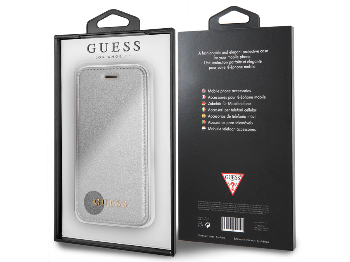 Guess Iridescent Bookcase Zilver - iPhone SE / 8 / 7 / 6(s) hoesje
