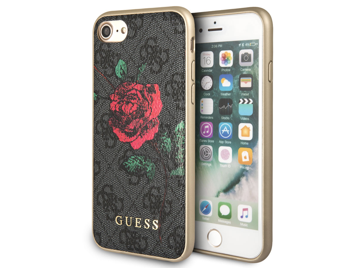 Guess Monogram Rose Case Grijs - iPhone SE / 8 / 7 / 6(s) hoesje