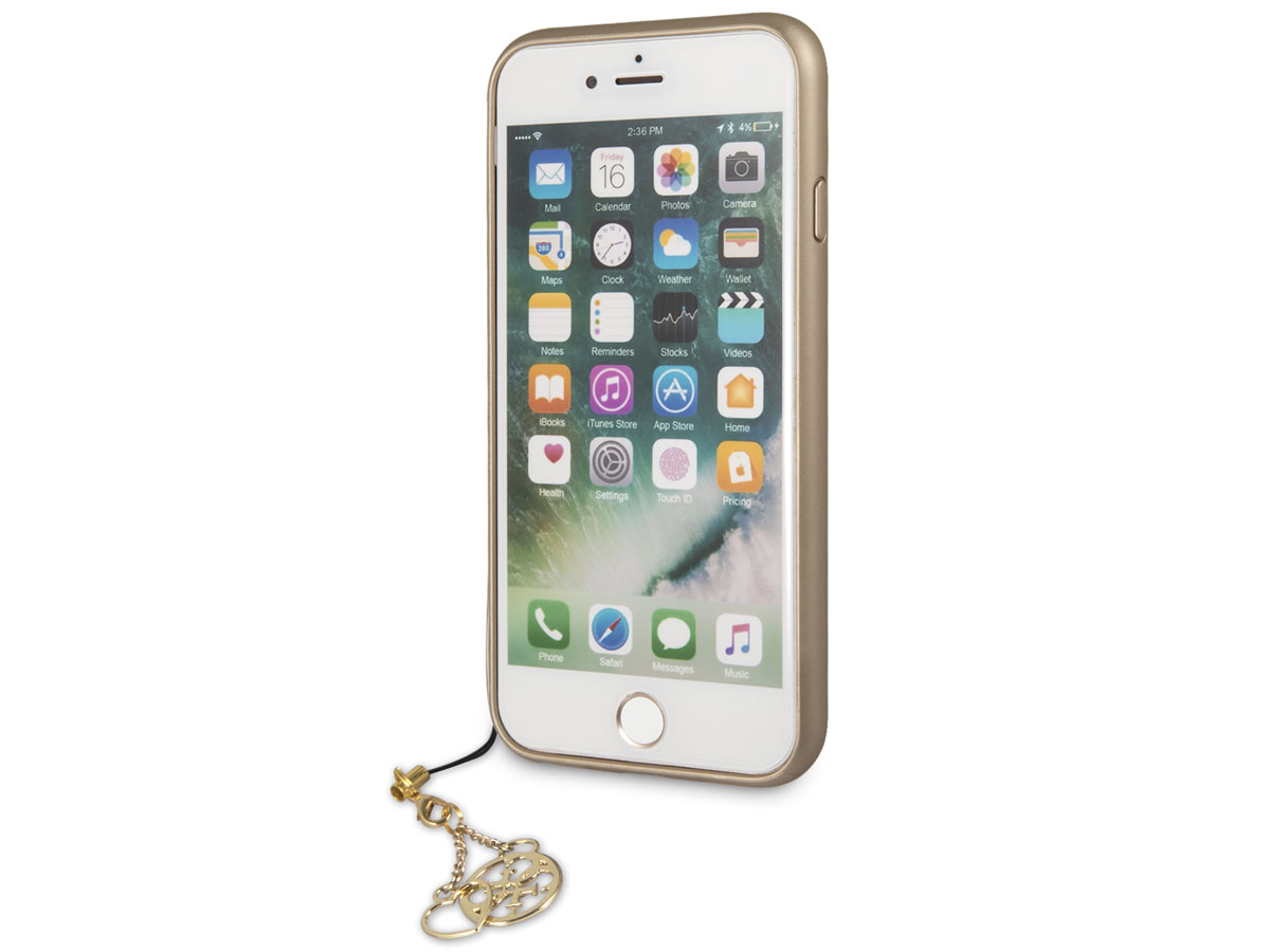 Guess Monogram Charm Case Bruin - iPhone SE / 8 / 7 / 6(s) hoesje