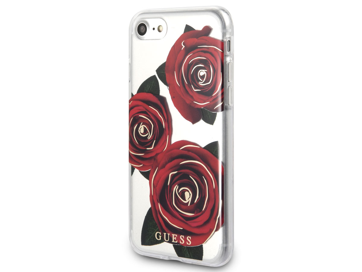 Guess Red Roses TPU Skin - iPhone SE / 8 / 7 hoesje