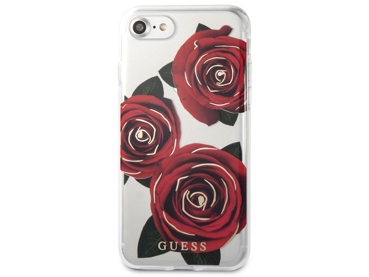 Guess Red Roses TPU Skin - iPhone SE / 8 / 7 hoesje