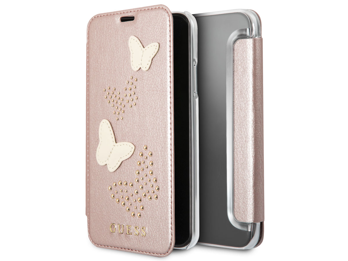 Guess Butterfly Studs Book Rosé - iPhone SE / 8 / 7 / 6(s) hoesje