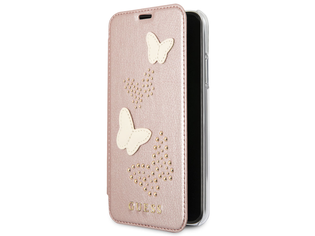 Guess Butterfly Studs Book Rosé - iPhone SE / 8 / 7 / 6(s) hoesje