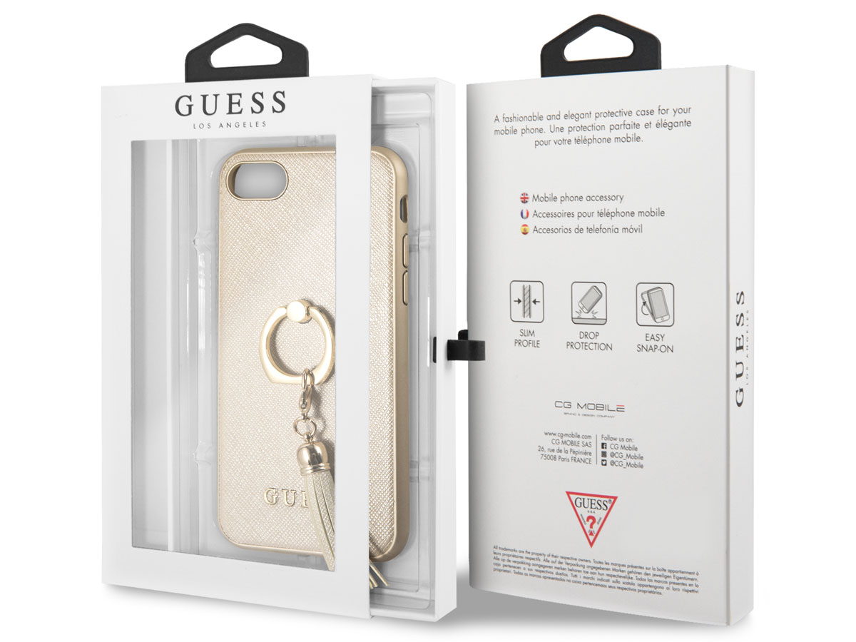 Guess Tassel iRing Case Goud - iPhone SE / 8 / 7 / 6(s) hoesje