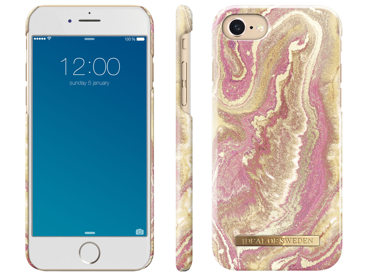 iDeal of Sweden Case Golden Blush Marble - iPhone SE / 8 / 7 / 6(s) hoesje