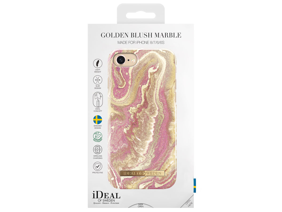 iDeal of Sweden Case Golden Blush Marble - iPhone SE / 8 / 7 / 6(s) hoesje