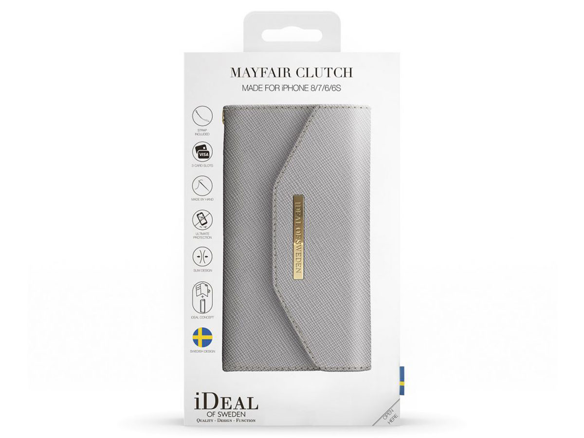 iDeal of Sweden Mayfair Clutch Grijs voor iPhone SE 2020/8/7/6