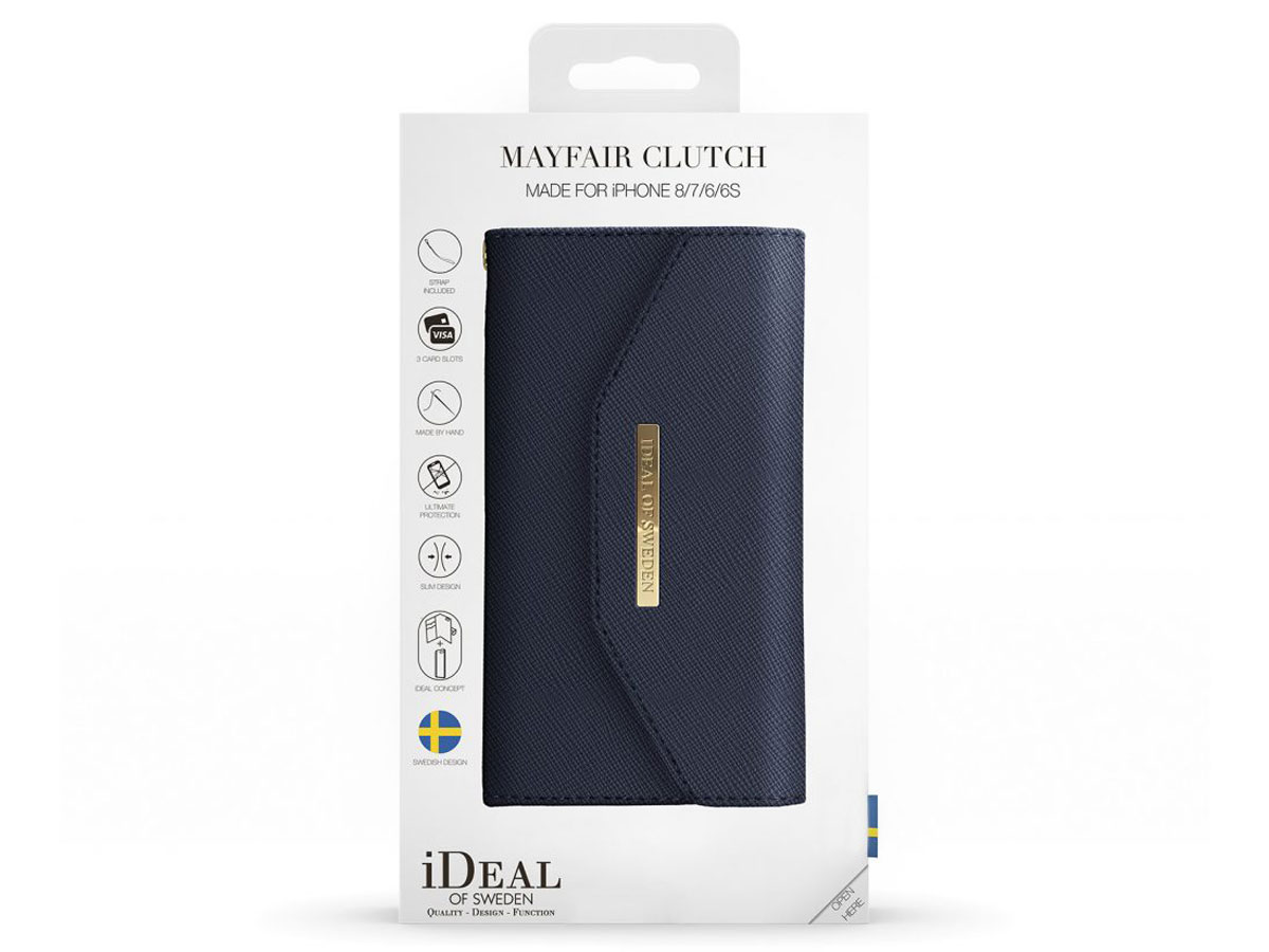 iDeal of Sweden Mayfair Clutch Navy voor iPhone SE 2020/8/7/6