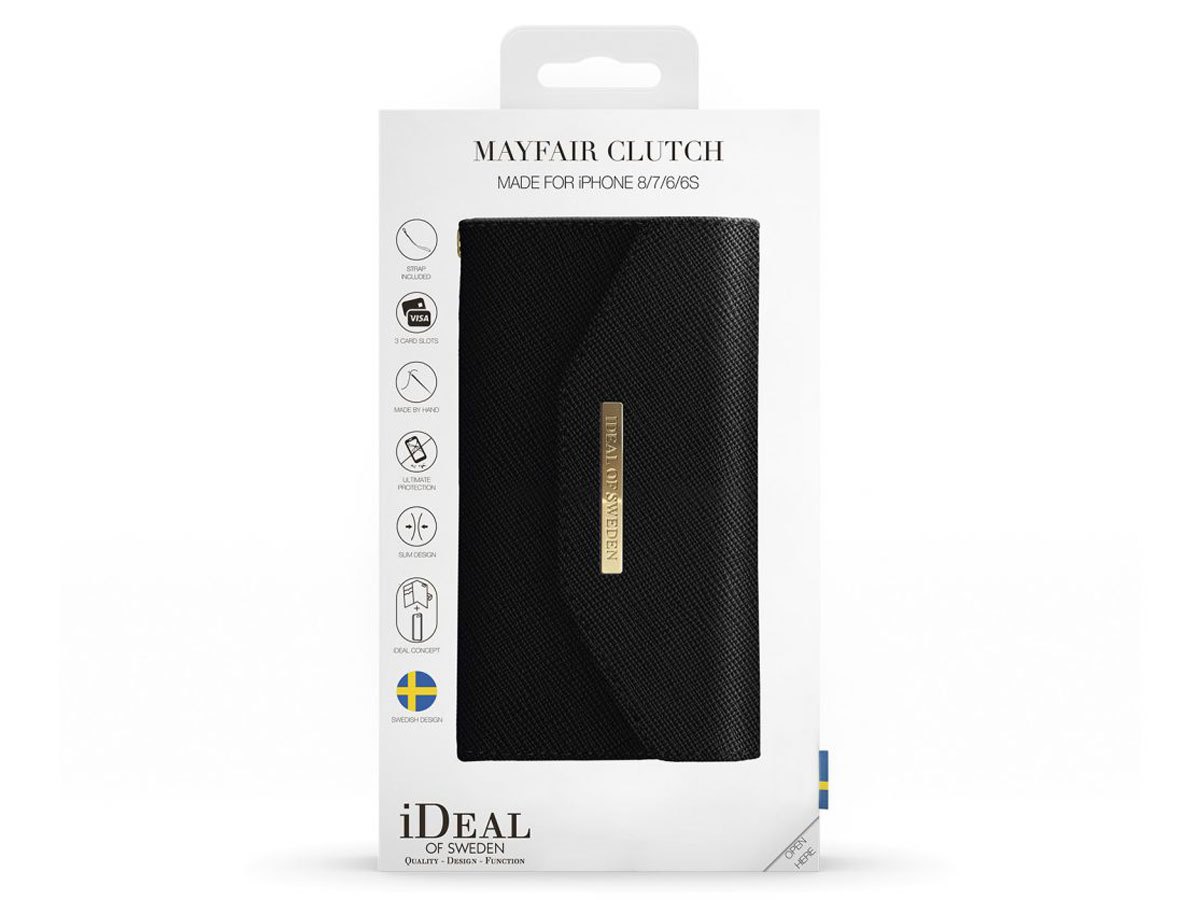 iDeal of Sweden Mayfair Clutch Zwart voor iPhone SE 2020/8/7/6