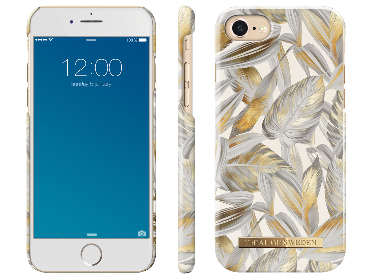 iDeal of Sweden Case Platinum Leaves - iPhone SE / 8 / 7 / 6(s) hoesje